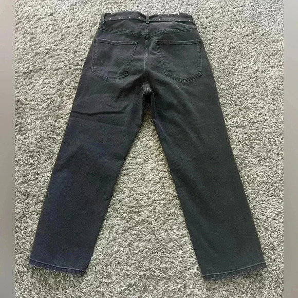 Express Straight Leg Super High Rise Black Jeans Women’s Size 10 - Picture 2 of 11